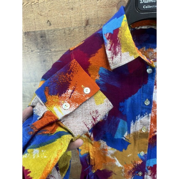 Soft Surroundings Women’s Painters Palette Gauze Brushstroke Top Small - Picture 9 of 12